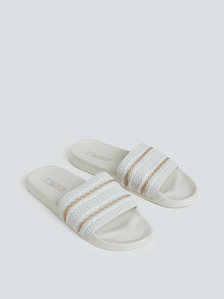 SOLEPLAY Light Grey Knitted Slides